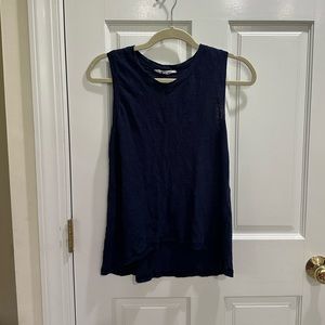 Blue linen tank